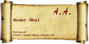 Ander Ábel névjegykártya