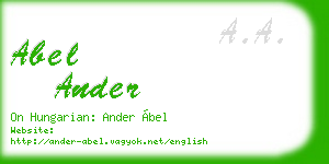 abel ander business card