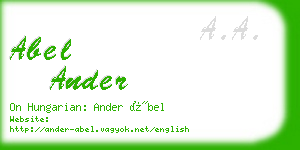 abel ander business card